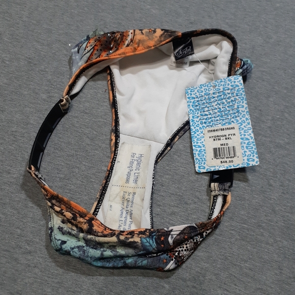 Sinful Hydrogen Bikini Bottoms Orange Zebra Leopard Medium NWT - Picture 8 of 14